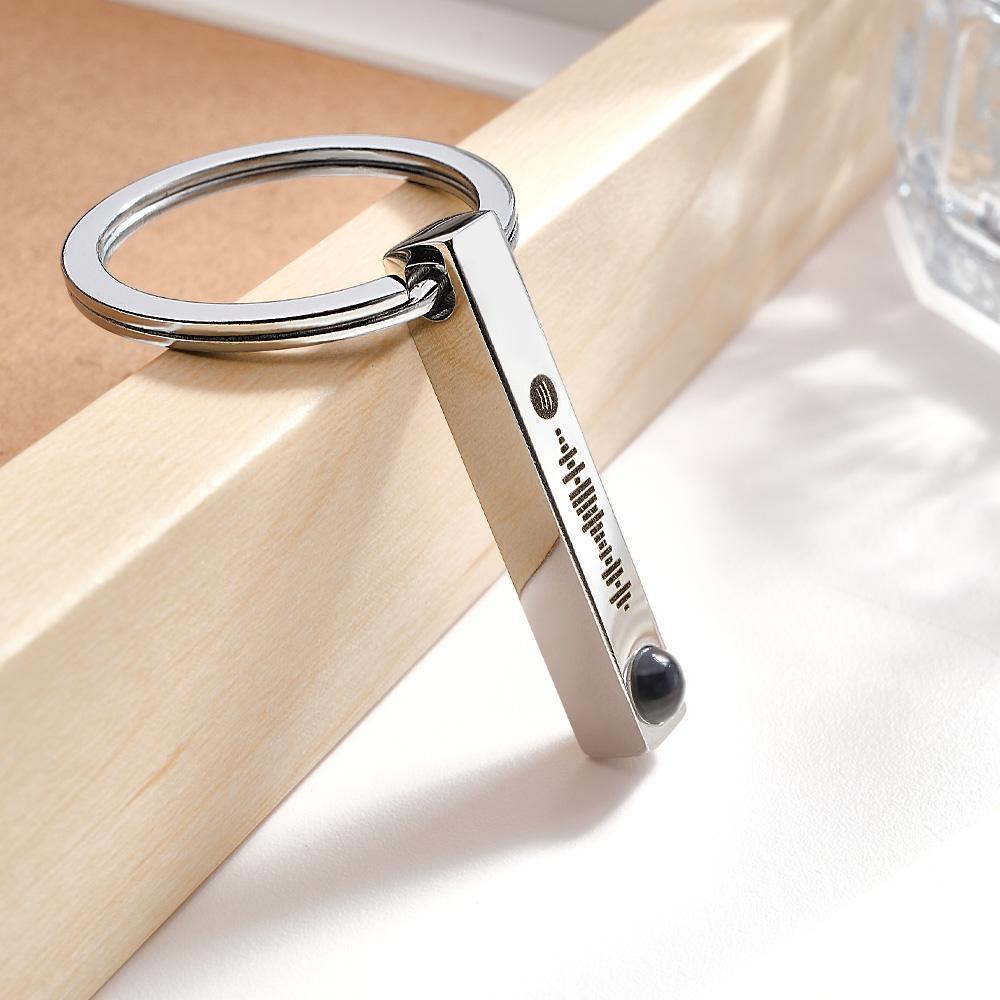 Personalisierter Fotoprojektions-schlüsselanhänger, Individuell Scannbarer Spotify-code-schlüsselanhänger, Gedenklied-geschenk - dephotoblanket