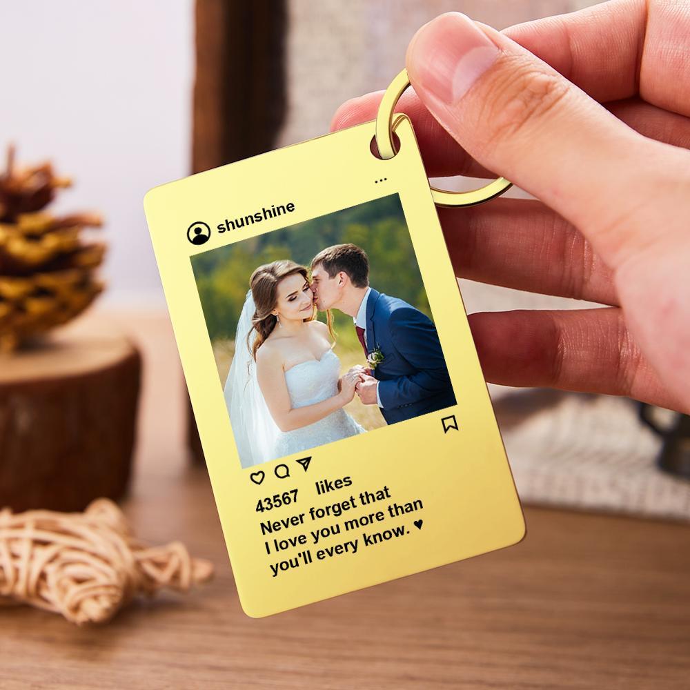Personalisierter Instagram-design-schlüsselanhänger, Individuelles Foto, Modischer Schlüsselanhänger, Valentinstagsgeschenk - dephotoblanket