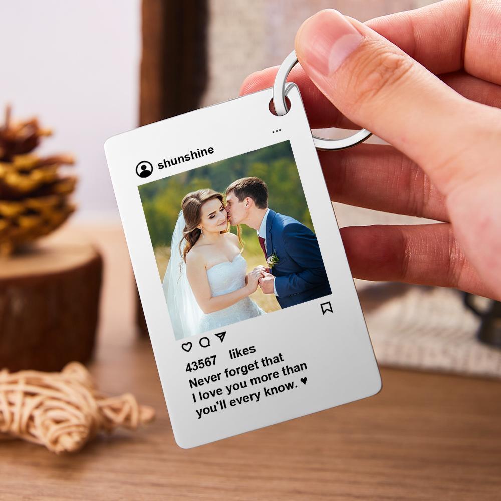 Personalisierter Instagram-design-schlüsselanhänger, Individuelles Foto, Modischer Schlüsselanhänger, Valentinstagsgeschenk - dephotoblanket