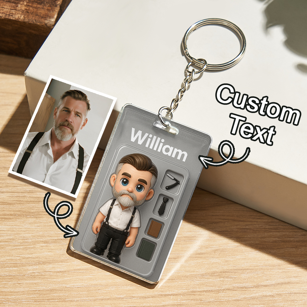 Benutzerdefinierte Actionfigur Pack Verpackung Spielzeugbox Stil Kunst Geschenk Personalisierte Acryl Schlüsselanhänger Geschenk Für Die Familie
