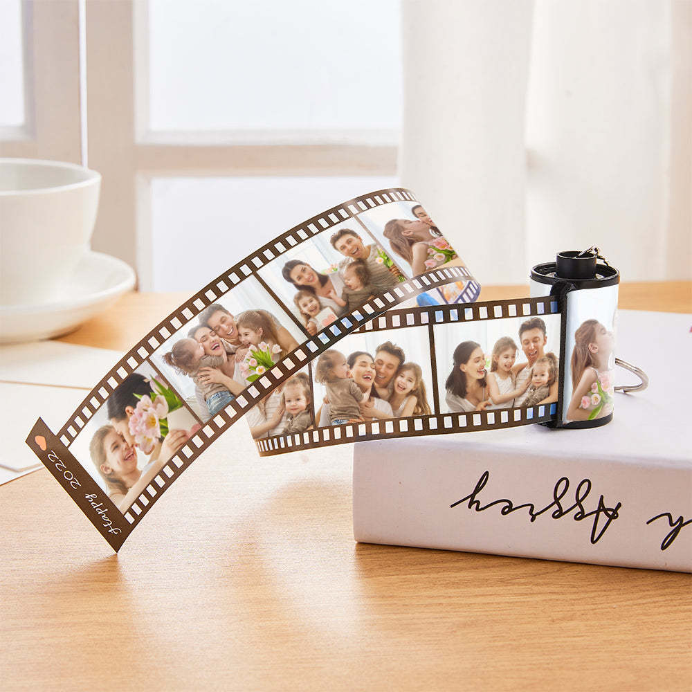 Personalisierter Foto-shell-rollfilm-schlüsselanhänger Multifoto-erinnerungsgeschenke Für Die Familie - dephotoblanket