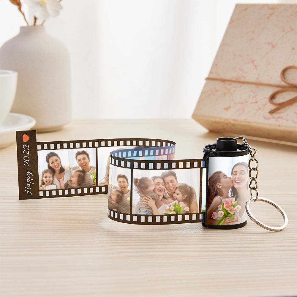 Personalisierter Foto-shell-rollfilm-schlüsselanhänger Multifoto-erinnerungsgeschenke Für Die Familie - dephotoblanket