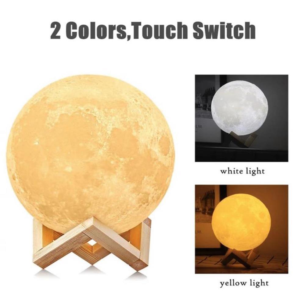 3d-druck Mondlampe Wiederaufladbar Touch/tap - dephotoblanket