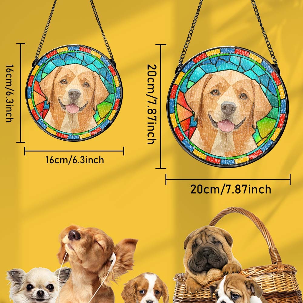 Personalisierter Haustier-ornament, Erinnerungsstück, Individuelles Haustier-buntglas-sonnenfänger, Geschenke Für Haustierliebhaber - dephotoblanket