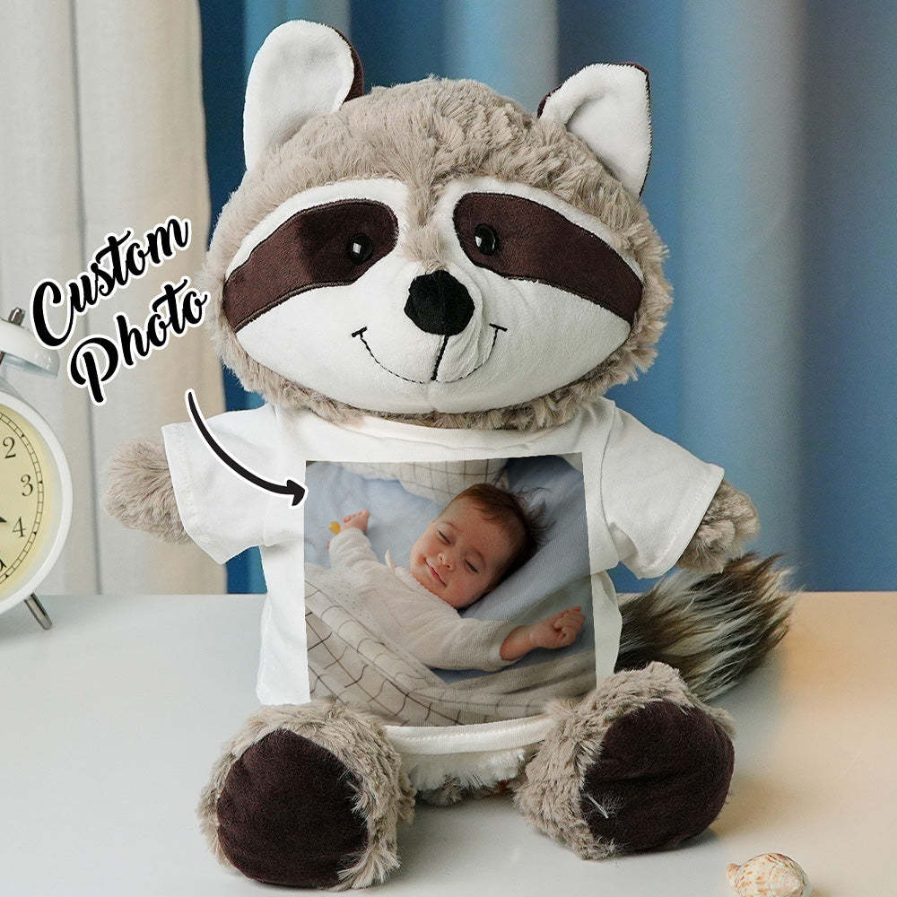 Personalisiertes Tierplüschtier Geburtsanzeige Benutzerdefinierter Fototext Geschenk Zur Babyparty - dephotoblanket