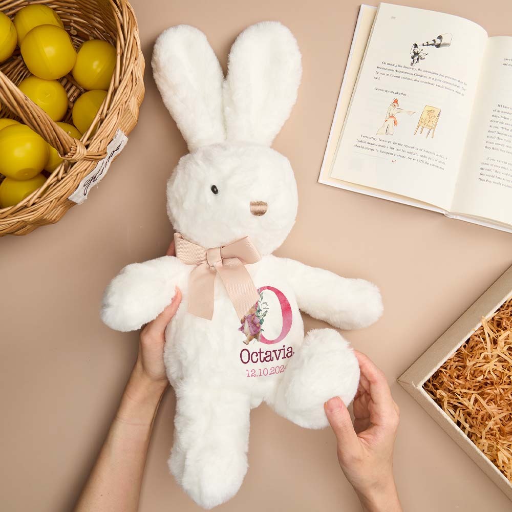 Personalisiertes Hasen-plüschtier-geschenk Für Kinder - dephotoblanket