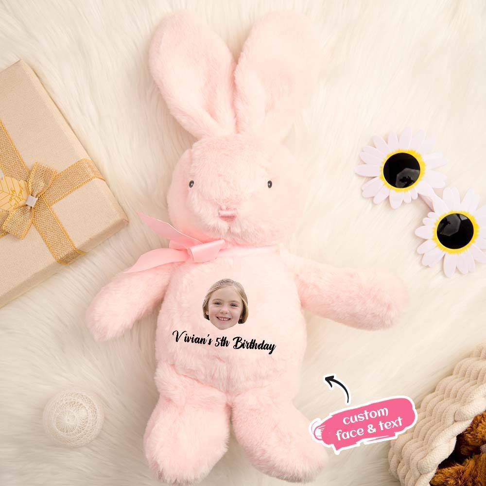 Personalisiertes Hasen-plüschtier-geschenk Für Kinder - dephotoblanket