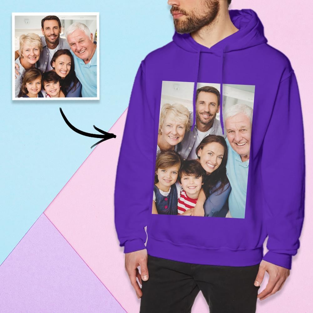 Benutzerdefinierter Langarm-foto-pullover-hoodie Herren-hoodie-sweatshirt Familienfoto - dephotoblanket