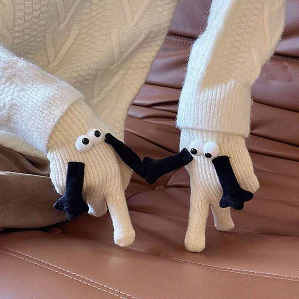 1 Paar Warme Winter-magnethandschuhe Für Damen, Touchscreen-handwärmer-handschuhe, Weihnachtsgeschenk Für Freundin -