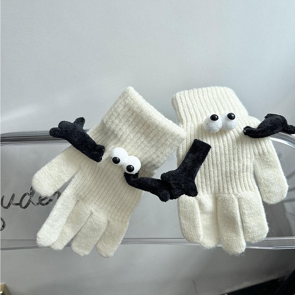 1 Paar Warme Winter-magnethandschuhe Für Damen, Touchscreen-handwärmer-handschuhe, Weihnachtsgeschenk Für Freundin -