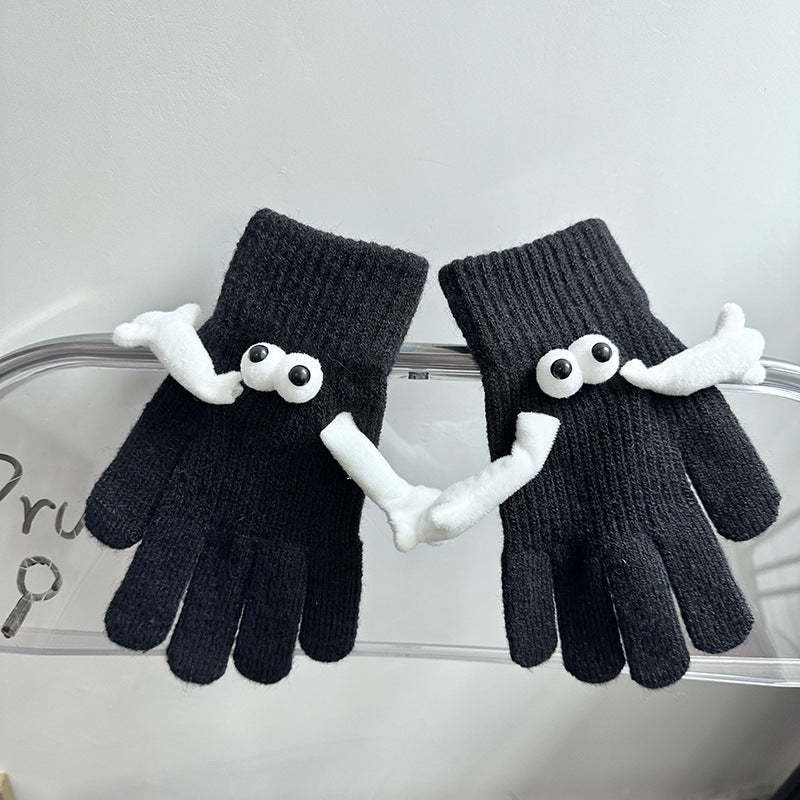 1 Paar Warme Winter-magnethandschuhe Für Damen, Touchscreen-handwärmer-handschuhe, Weihnachtsgeschenk Für Freundin -