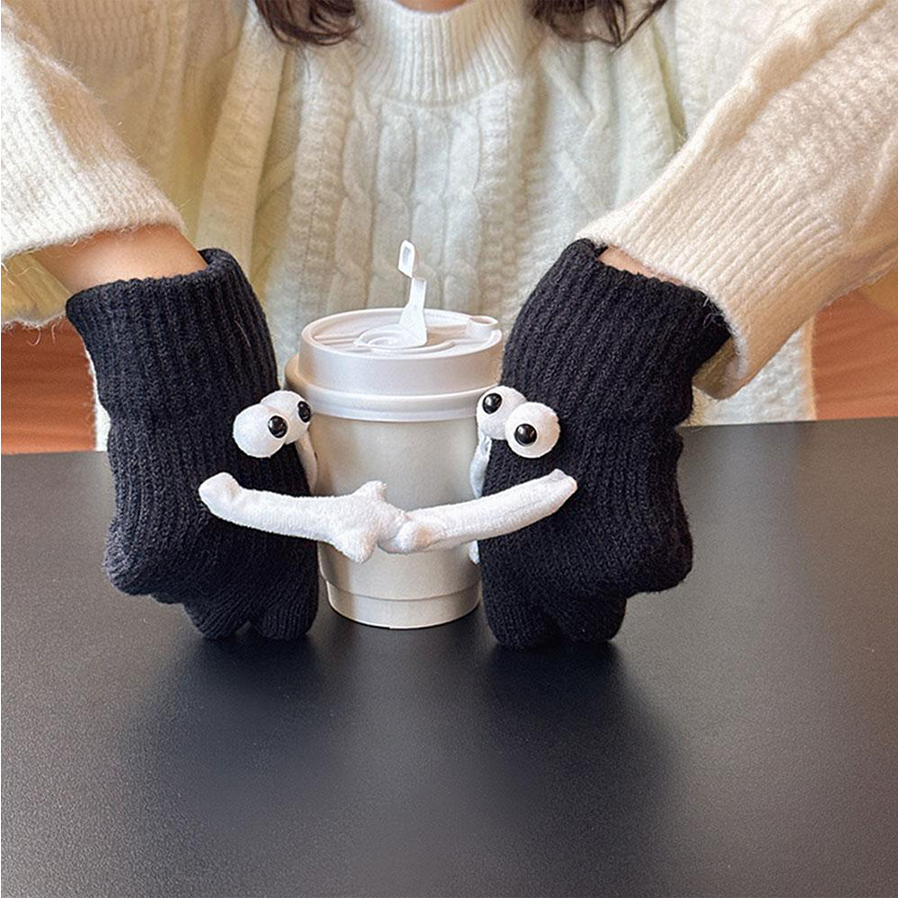 1 Paar Warme Winter-magnethandschuhe Für Damen, Touchscreen-handwärmer-handschuhe, Weihnachtsgeschenk Für Freundin -