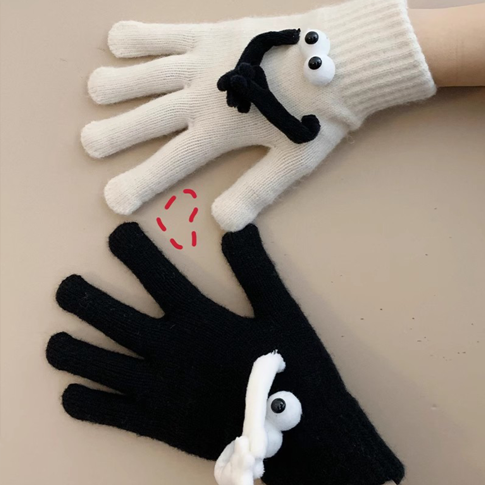 1 Paar Warme Winter-magnethandschuhe Für Damen, Touchscreen-handwärmer-handschuhe, Weihnachtsgeschenk Für Freundin -
