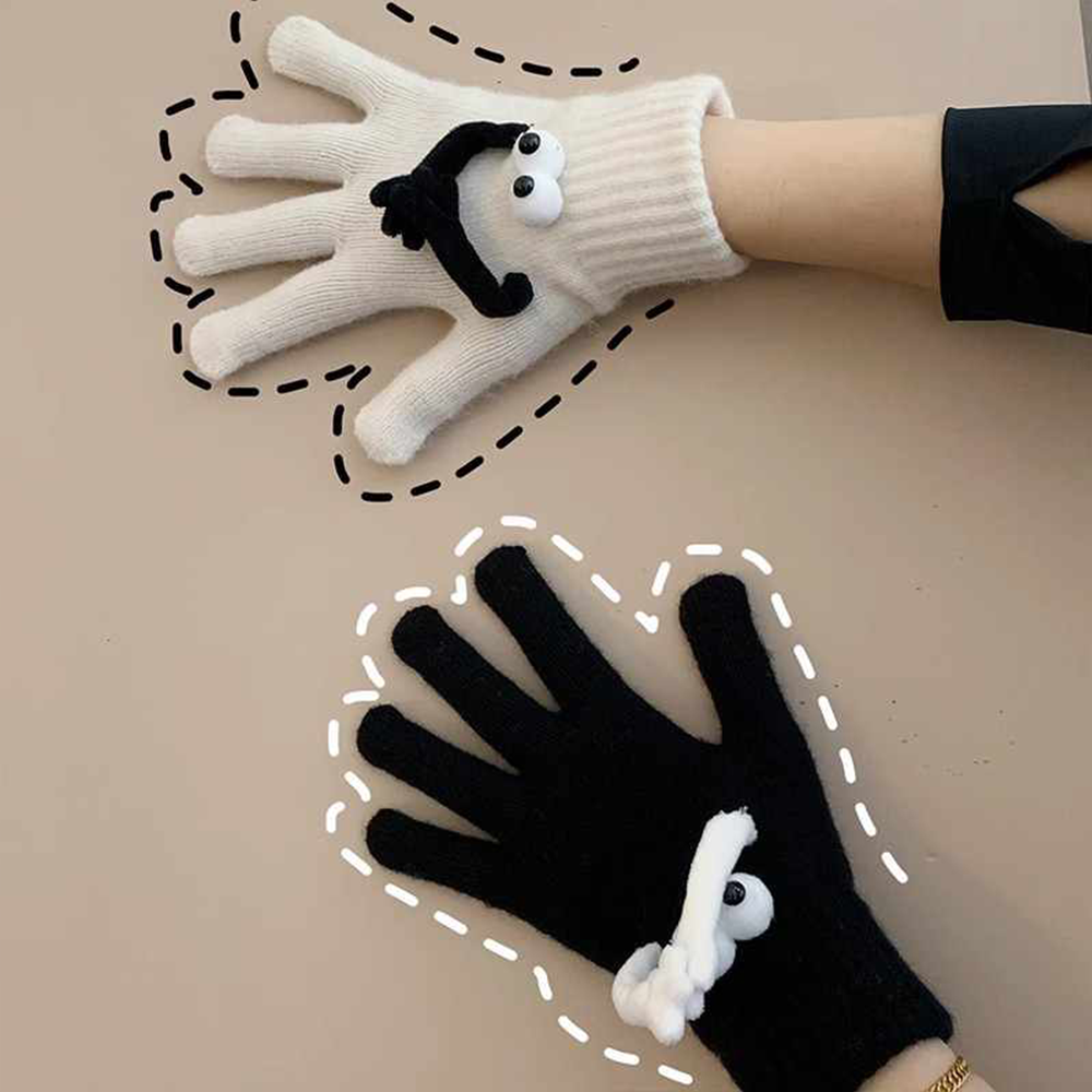 1 Paar Warme Winter-magnethandschuhe Für Damen, Touchscreen-handwärmer-handschuhe, Weihnachtsgeschenk Für Freundin - 