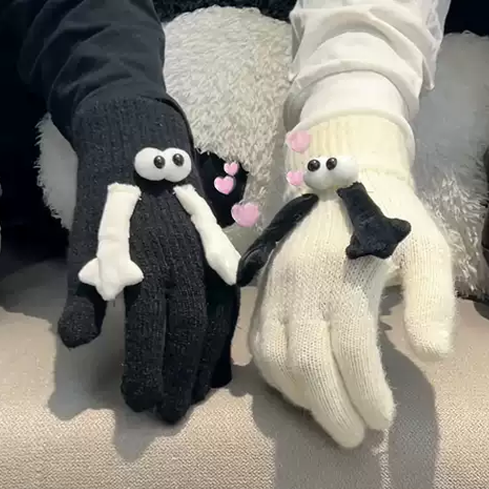 1 Paar Warme Winter-magnethandschuhe Für Damen, Touchscreen-handwärmer-handschuhe, Weihnachtsgeschenk Für Freundin -