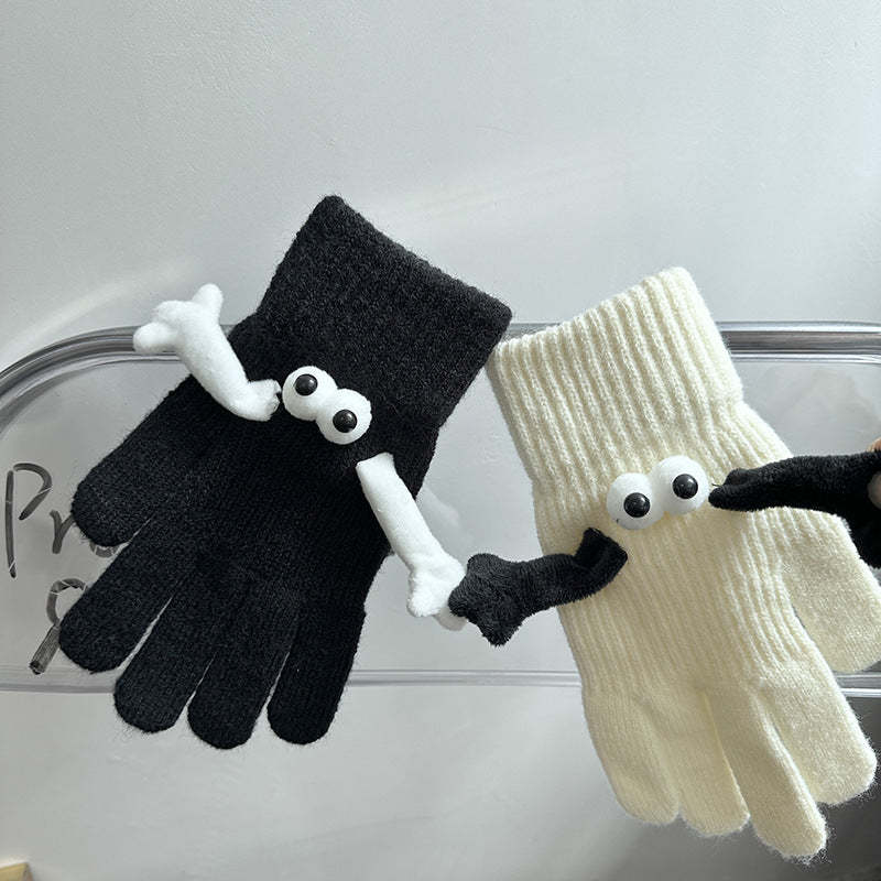 1 Paar Warme Winter-magnethandschuhe Für Damen, Touchscreen-handwärmer-handschuhe, Weihnachtsgeschenk Für Freundin - 