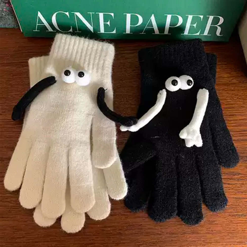 1 Paar Warme Winter-magnethandschuhe Für Damen, Touchscreen-handwärmer-handschuhe, Weihnachtsgeschenk Für Freundin -