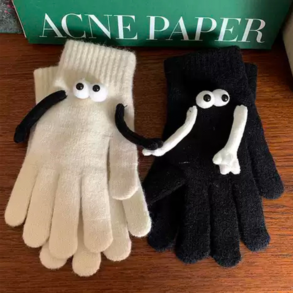 1 Paar Warme Winter-magnethandschuhe Für Damen, Touchscreen-handwärmer-handschuhe, Weihnachtsgeschenk Für Freundin - 