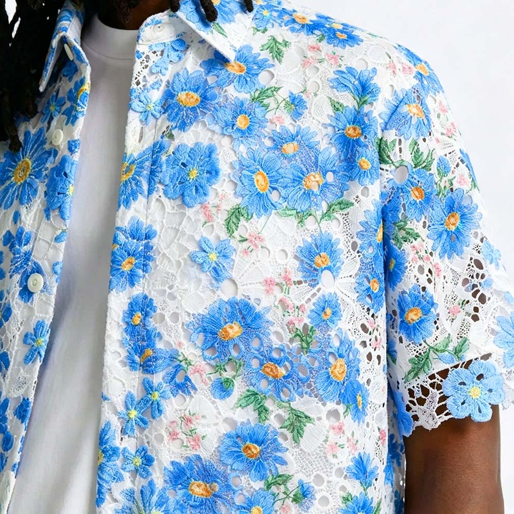 Men's Hawaiian Floral Shirt – Relaxed Fit Tropical Button Up for Beach & Vacation