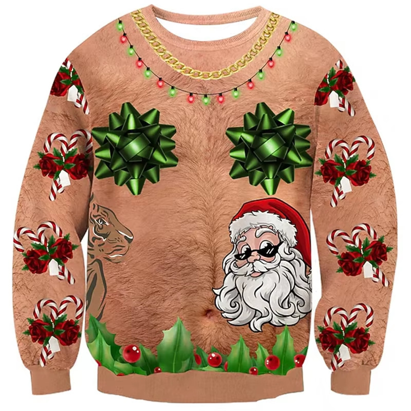 Lustiges Weihnachts-Sweatshirt Für Damen Und Herren – Hässlicher Weihnachtspullover, Originelles Weihnachts-Sweatshirt Mit Rundhalsausschnitt - dephotoblanket