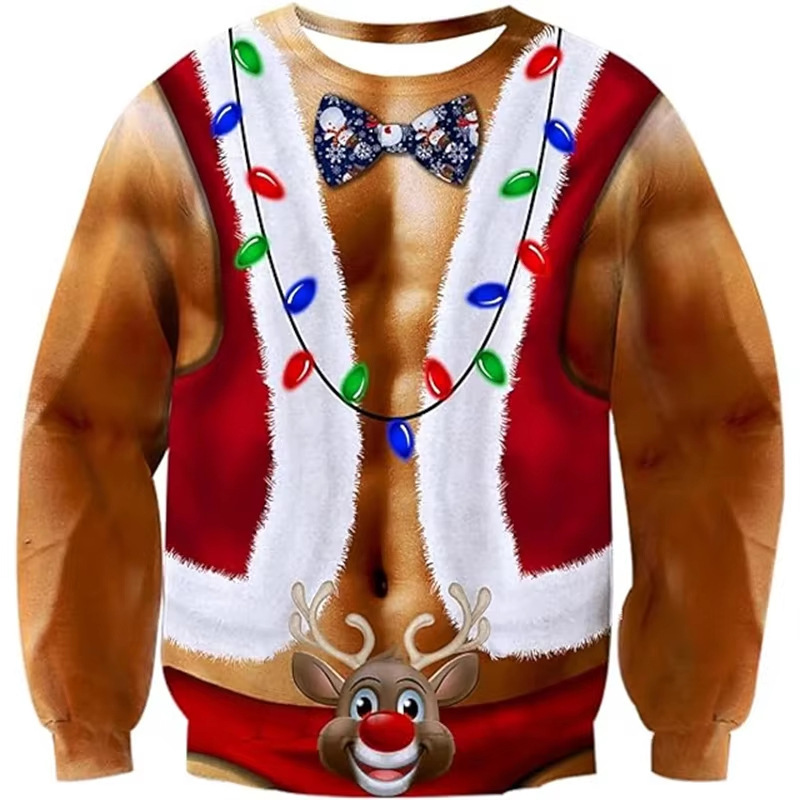 Lustiges Weihnachts-Sweatshirt Für Damen Und Herren – Hässlicher Weihnachtspullover, Originelles Weihnachts-Sweatshirt Mit Rundhalsausschnitt - dephotoblanket