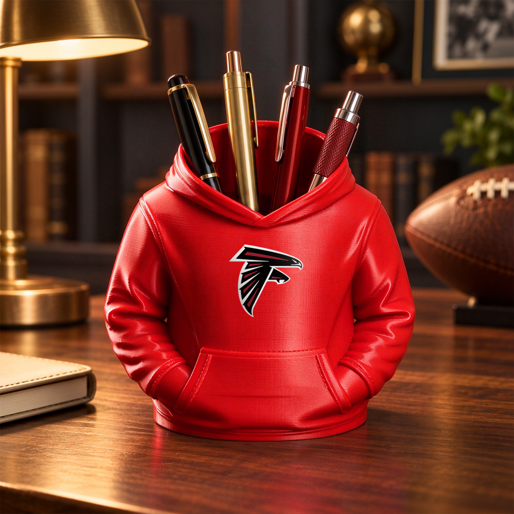 3D-gedruckter Fußball-Hoodie-Stifthalter | Team-Schreibtisch-Organizer - dephotoblanket