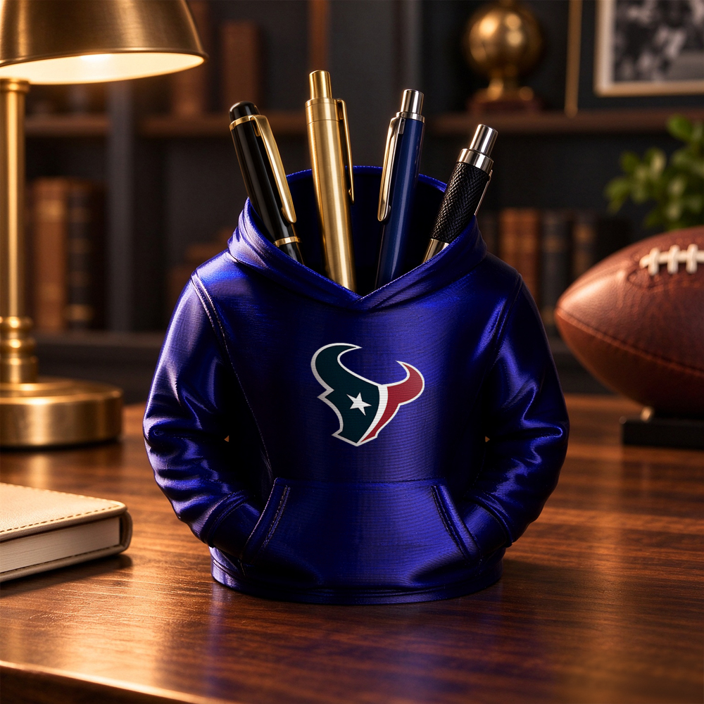 3D-gedruckter Fußball-Hoodie-Stifthalter | Team-Schreibtisch-Organizer - dephotoblanket