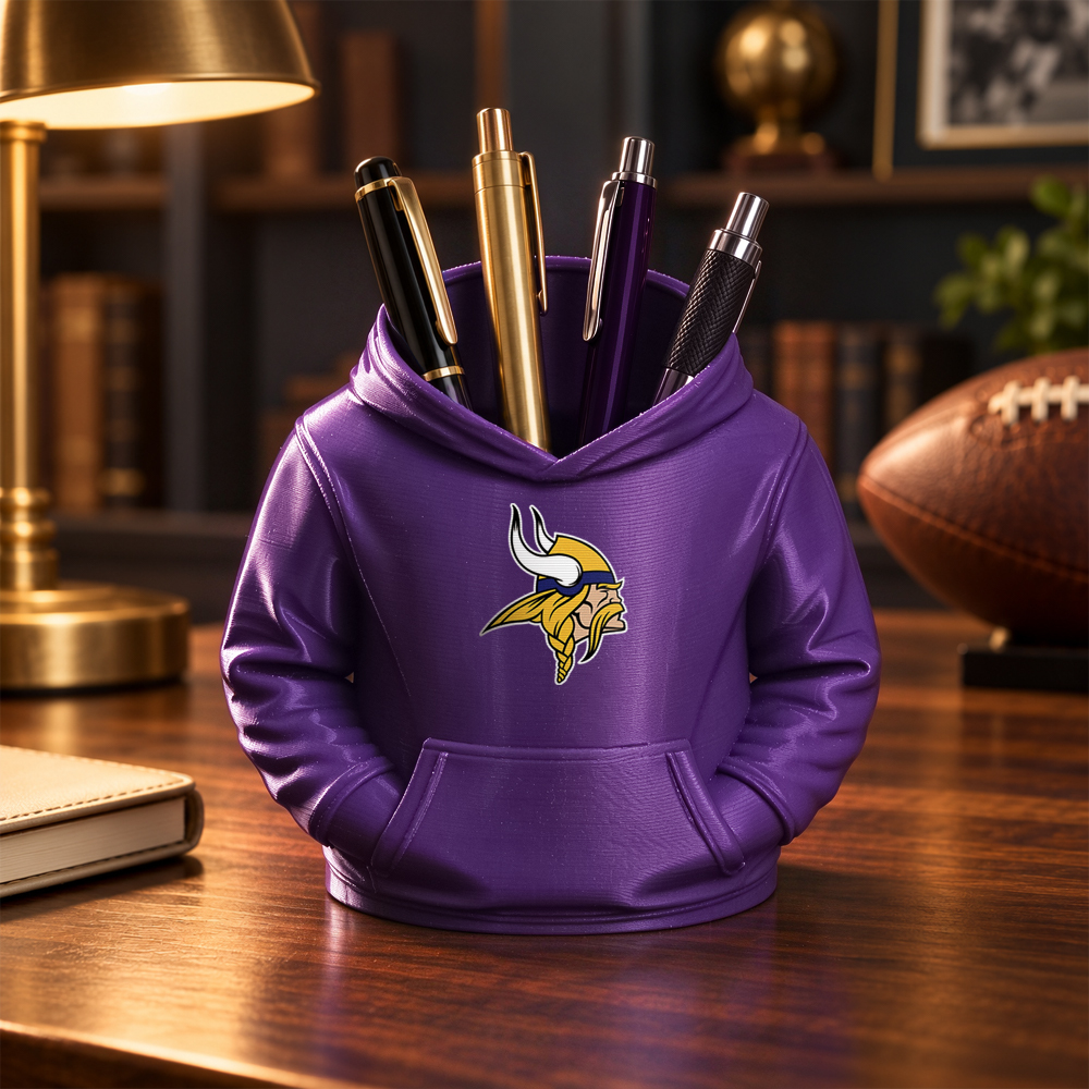 3D-gedruckter Fußball-Hoodie-Stifthalter | Team-Schreibtisch-Organizer - dephotoblanket