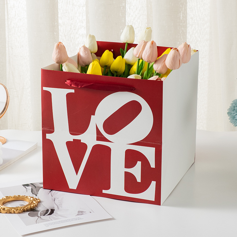 Rote Quadratische Love-tasche (11'*11'*11') - dephotoblanket