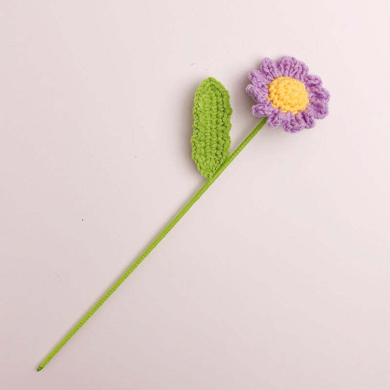 Kleine Gänseblümchen-häkelblume Handgemachtes Gestricktes Blumengeschenk Für Liebhaber - dephotoblanket