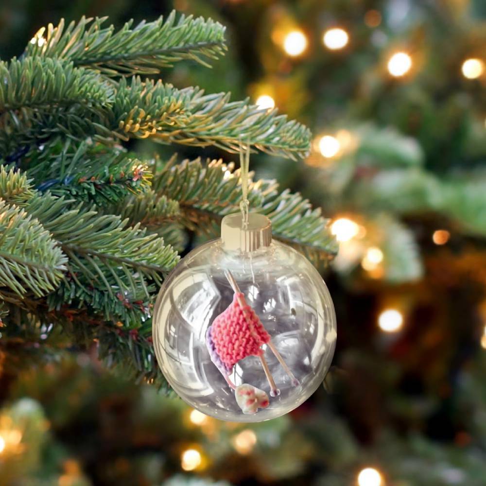 Strickender Weihnachtsschmuck, Handgefertigter Weihnachtsbaumschmuck, Niedliche Weihnachtsdekoration, Geschenke - dephotoblanket