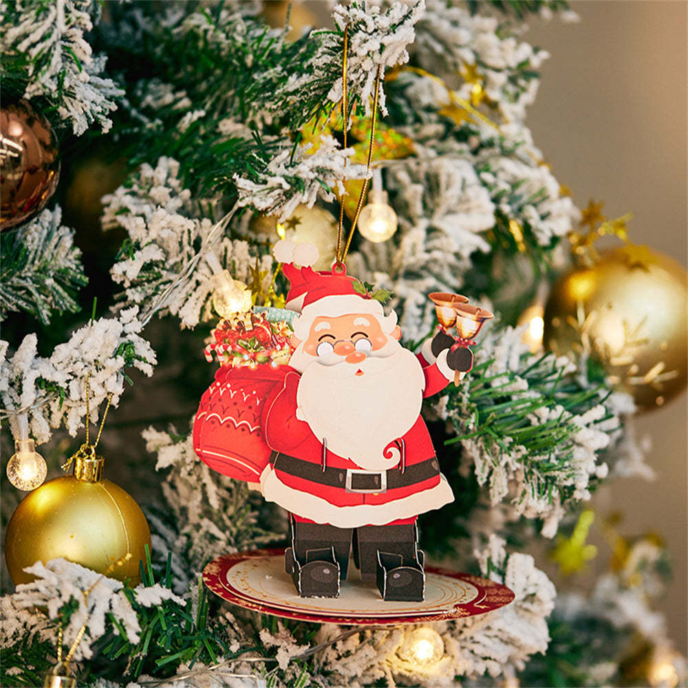 Weihnachts-3d-pop-up-karte, Weihnachtsmann-ornament-grußkarte - dephotoblanket