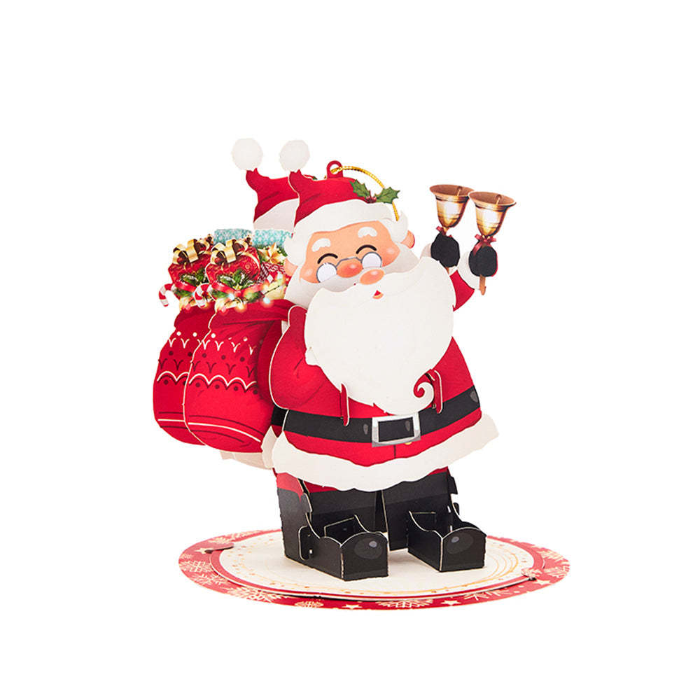 Weihnachts-3d-pop-up-karte, Weihnachtsmann-ornament-grußkarte - dephotoblanket