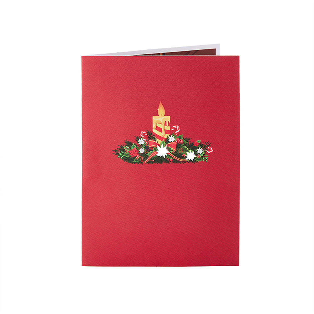 Weihnachts-3d-pop-up-karte, Weihnachtskerzen-grußkarte - dephotoblanket