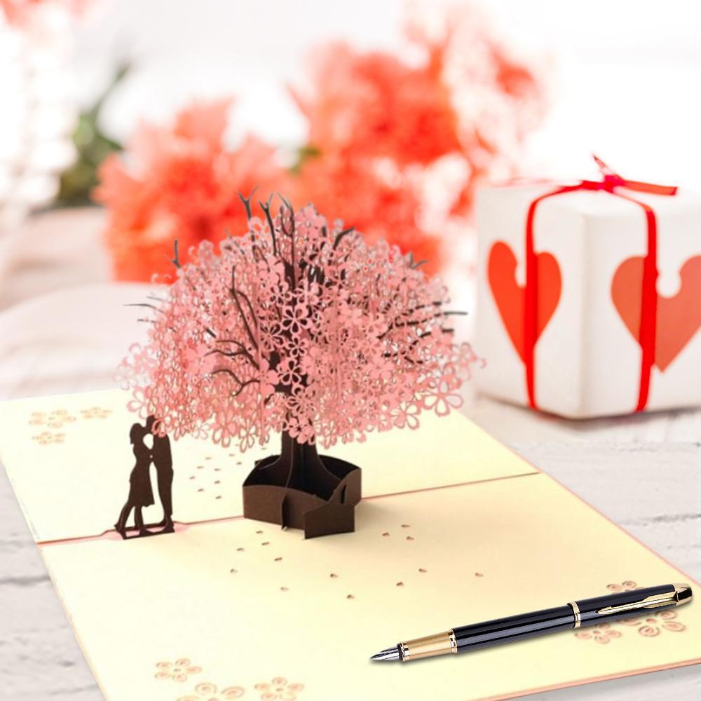 3D-Popup-Grußkarte „Lovers Sakura“
