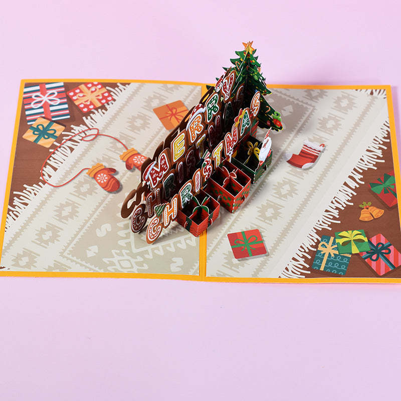 Frohe Weihnachten 3d Pop-up-karte Grußkarte - dephotoblanket