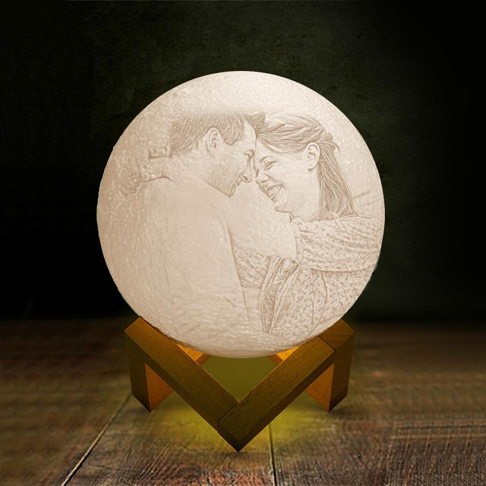 Individuell Gravierte 3d-druck-foto-mondlampe - dephotoblanket