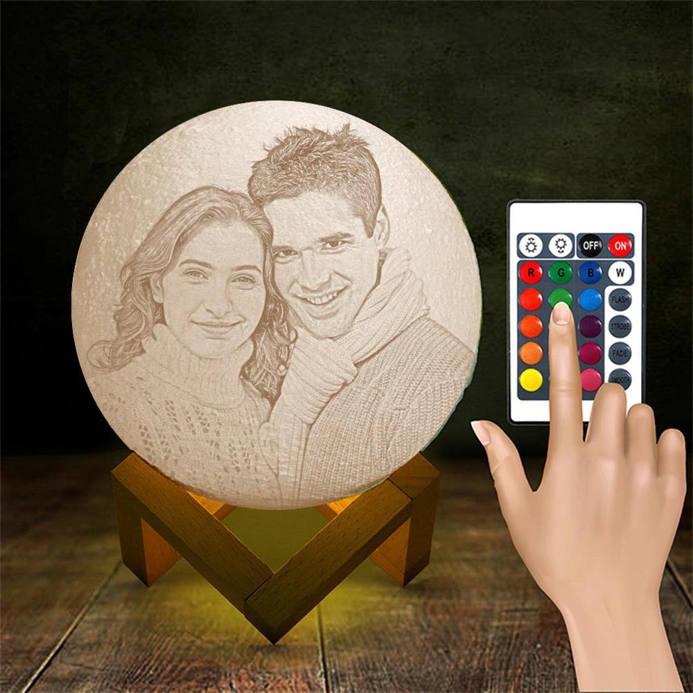 Individuell Gravierte 3d-druck-foto-mondlampe - dephotoblanket