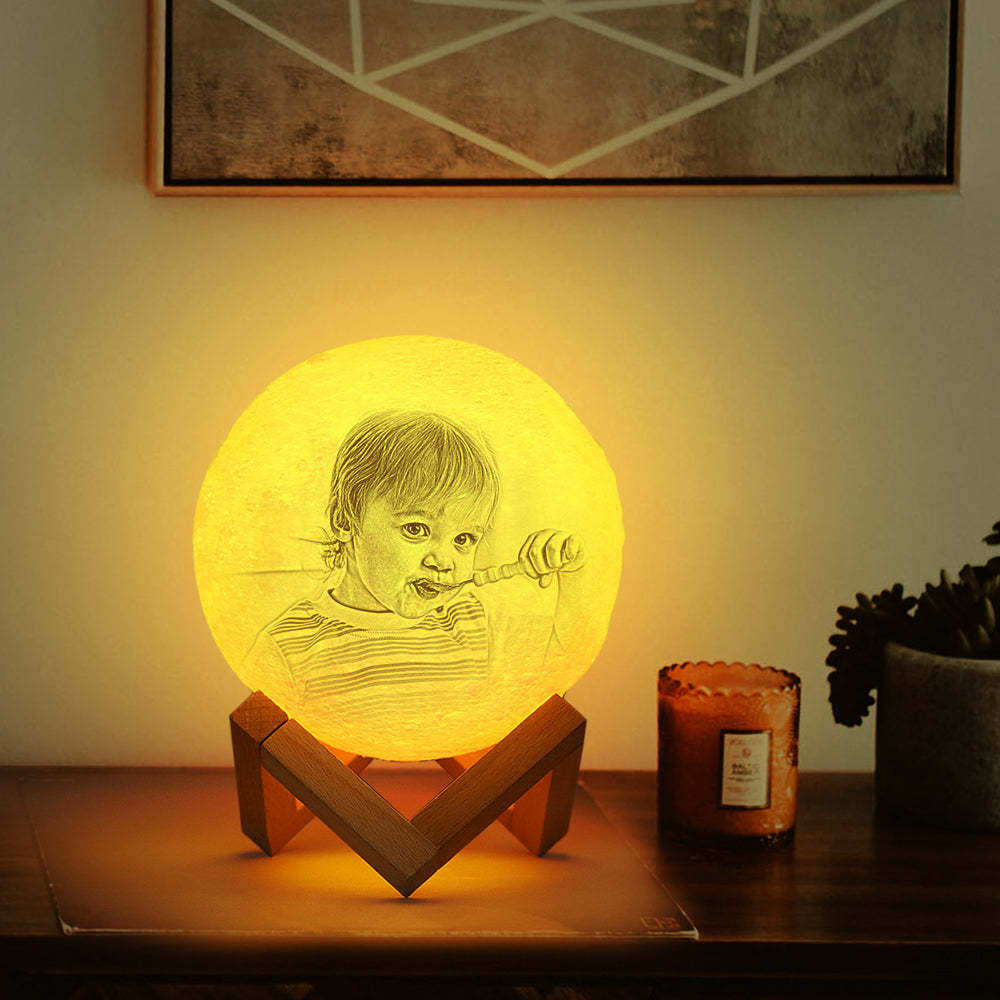 Personalisierte Kreative 3d-druckfoto-mondlampe, Gravierte Lampe (10 Cm – 15 Cm) - dephotoblanket