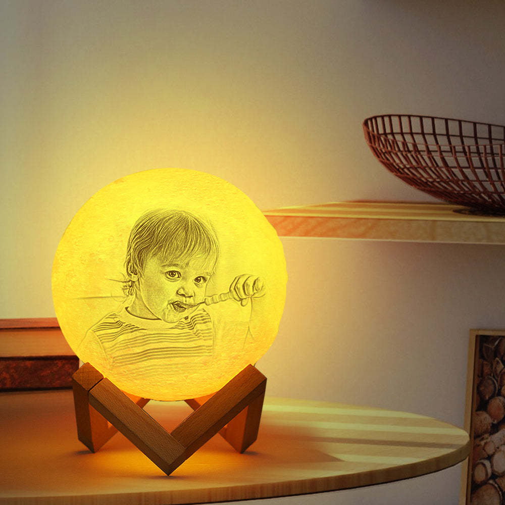 Personalisierte Kreative 3d-druckfoto-mondlampe, Gravierte Lampe (10 Cm – 15 Cm) - dephotoblanket