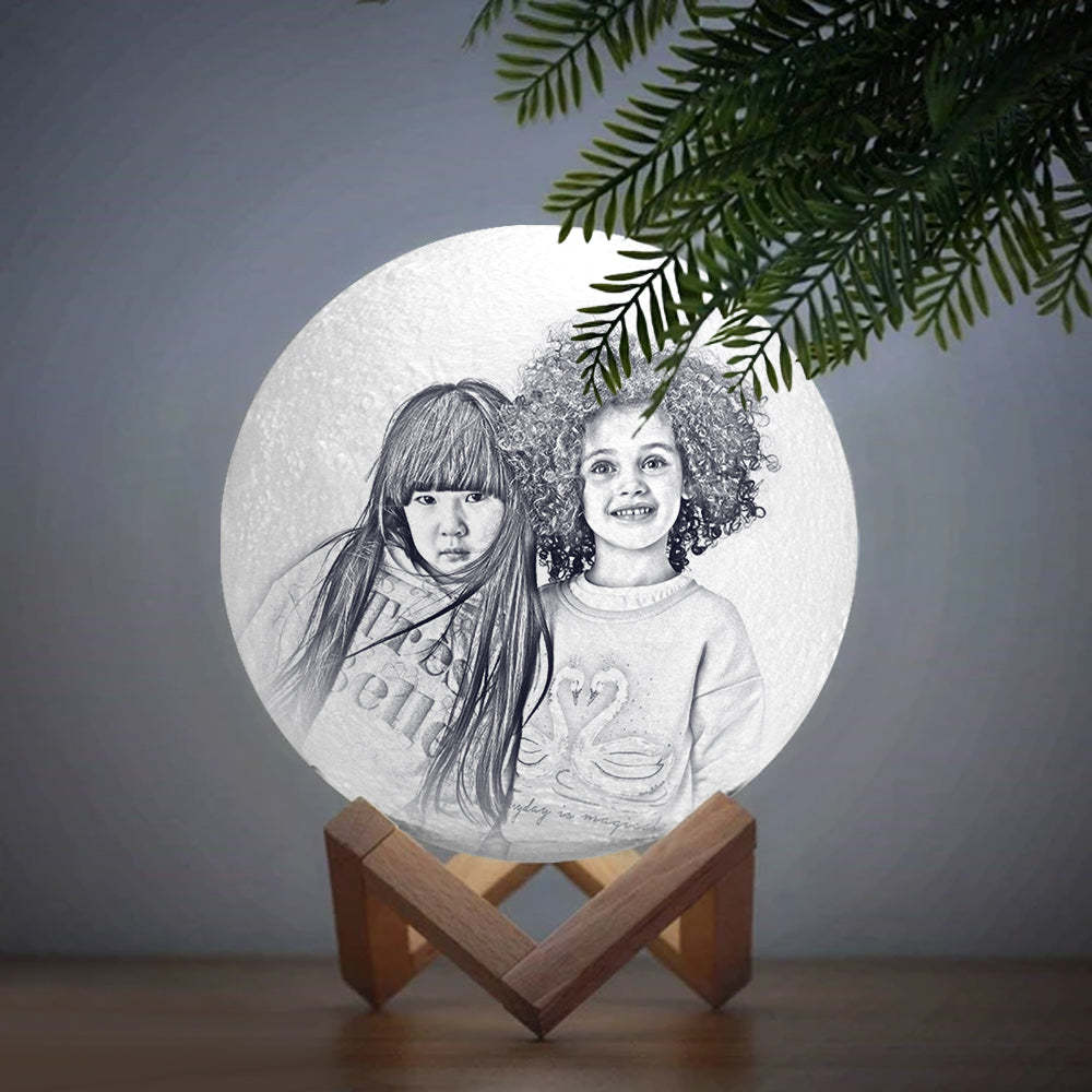 Personalisierte Foto-mondlampe, 3d-druck, Gravierte Lampe (10–15 Cm) - dephotoblanket