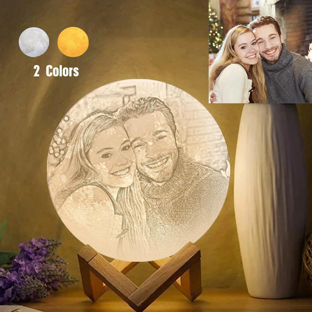 Mondlampe Personalisiert Mit Bild & Gravur Benutzerdefinierter 3d-druck Luna Light Für Sie Jubiläumsgeschenke - dephotoblanket