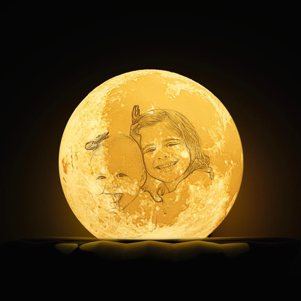 Individuell Gravierte 3d-foto-mondlampe Für Mama - dephotoblanket