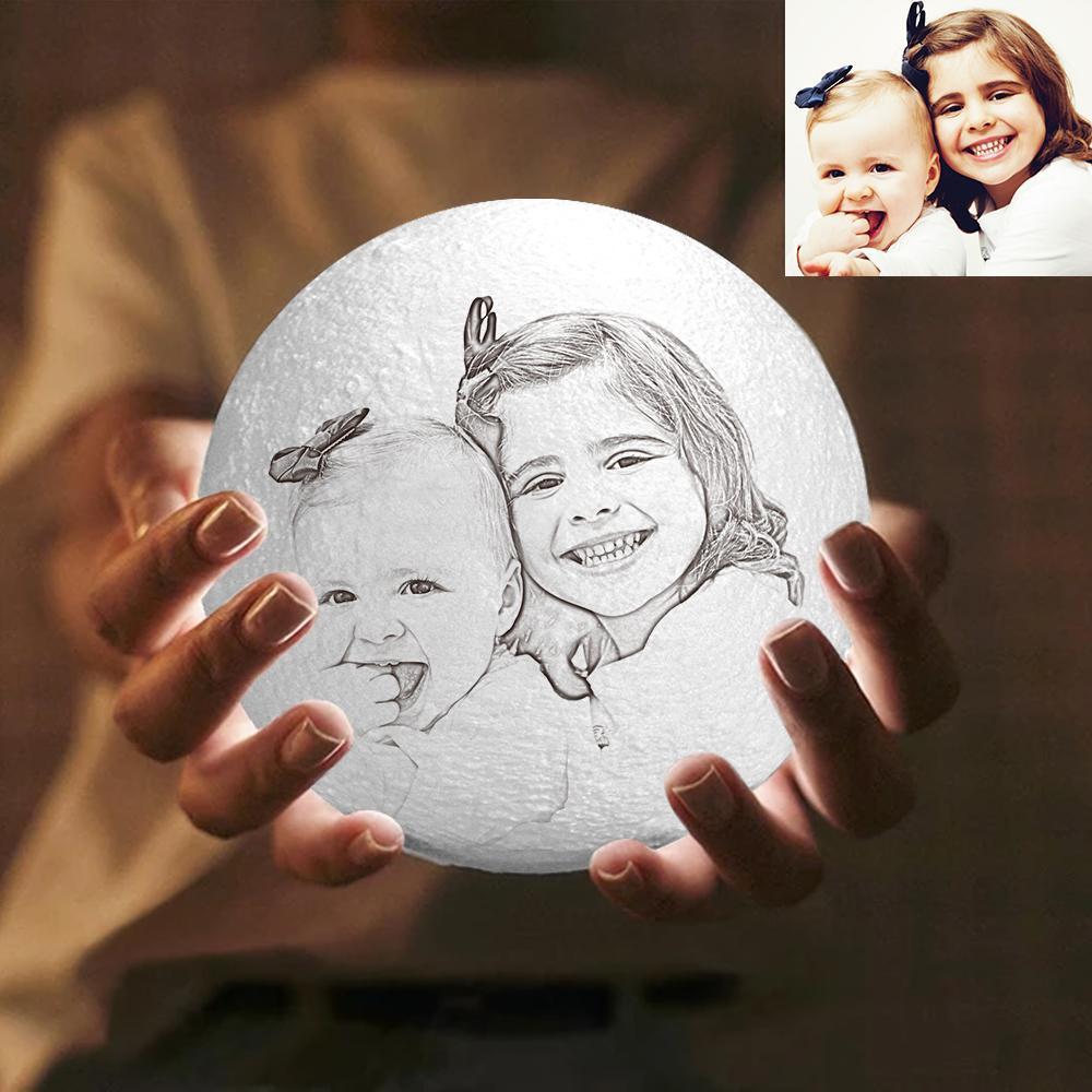 Individuell Gravierte 3d-foto-mondlampe Für Mama - dephotoblanket