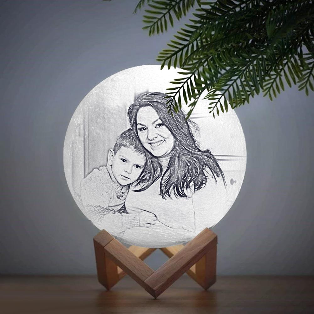 Muttergeschenke, Personalisierbare Gravierte 3d-foto-mondlampe - dephotoblanket