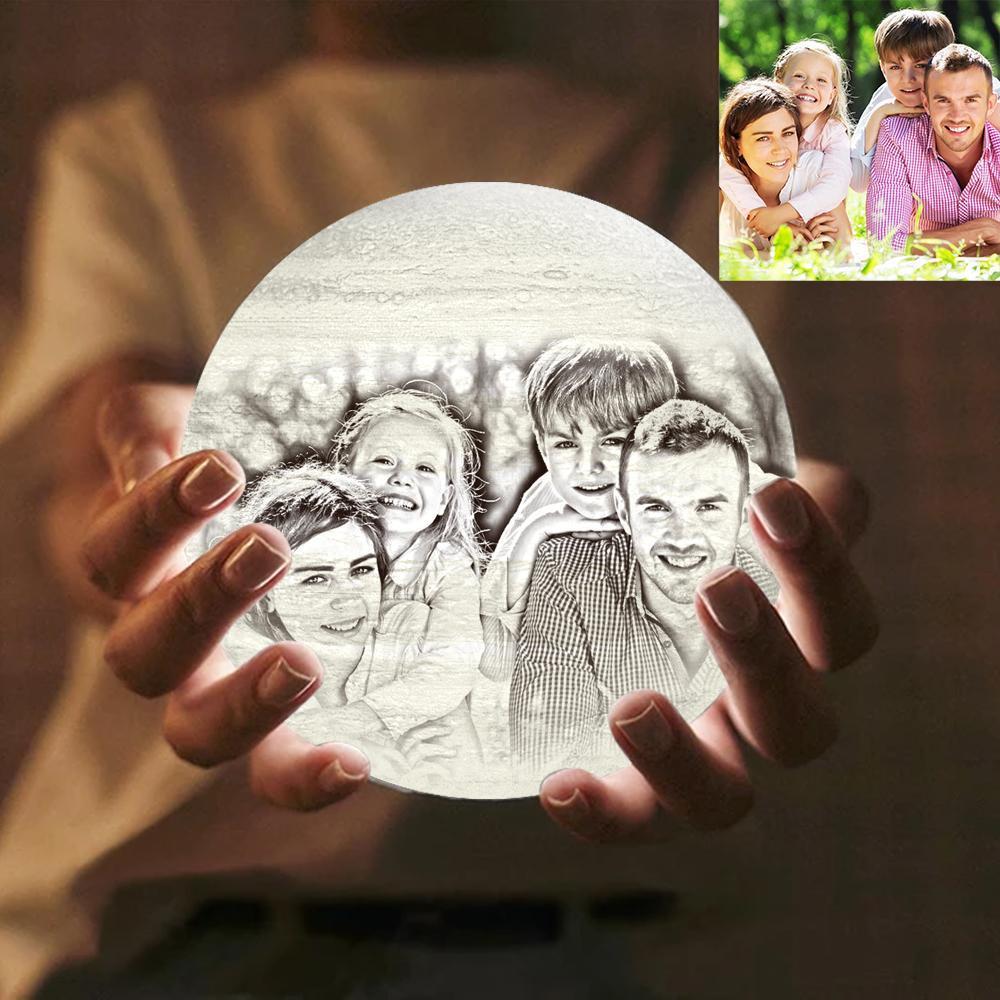 Benutzerdefinierte, Kreative 3d-gedruckte Jupiter-lampe, Personalisiertes Geschenk Für Die Familie – Zwei Farben Berühren (10–15 Cm) - dephotoblanket