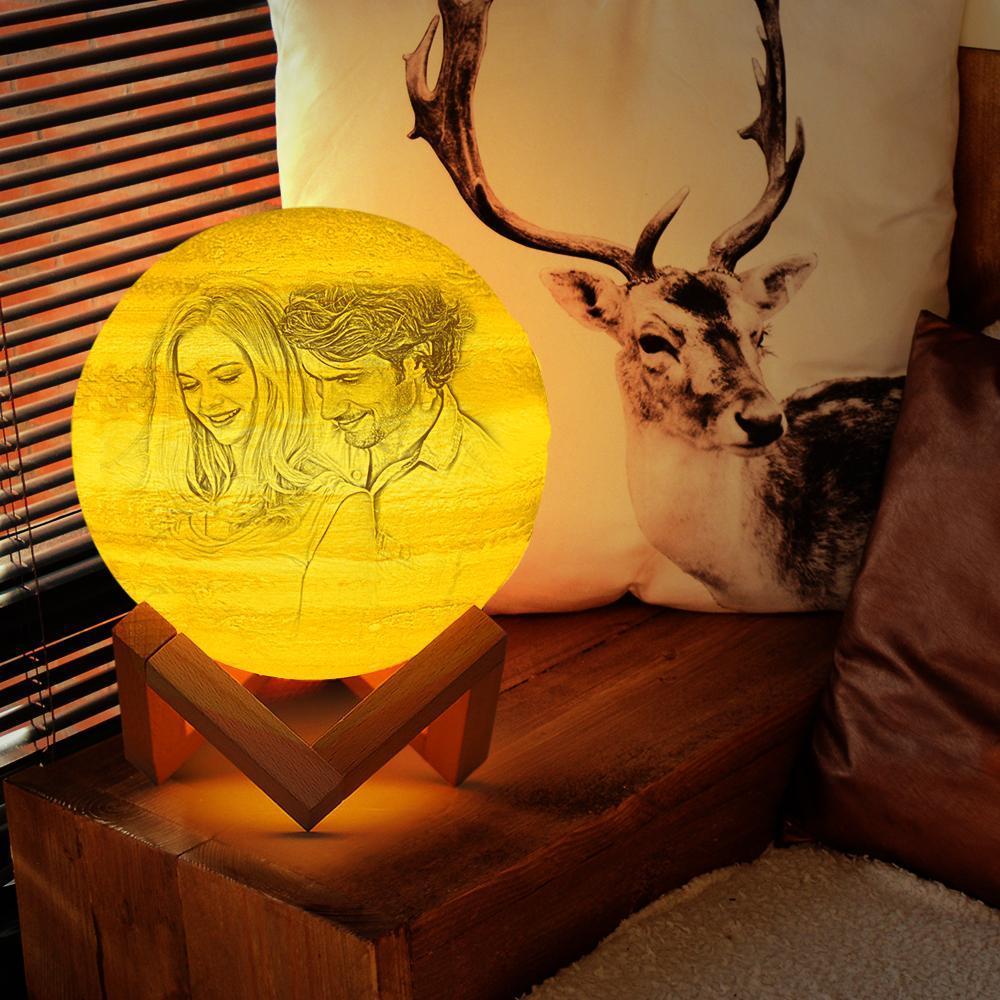 Benutzerdefinierte, Kreative 3d-gedruckte Jupiter-lampe, Personalisiertes Geschenk Für Den Liebhaber – Zwei Farben Berühren (10–15 Cm) - dephotoblanket
