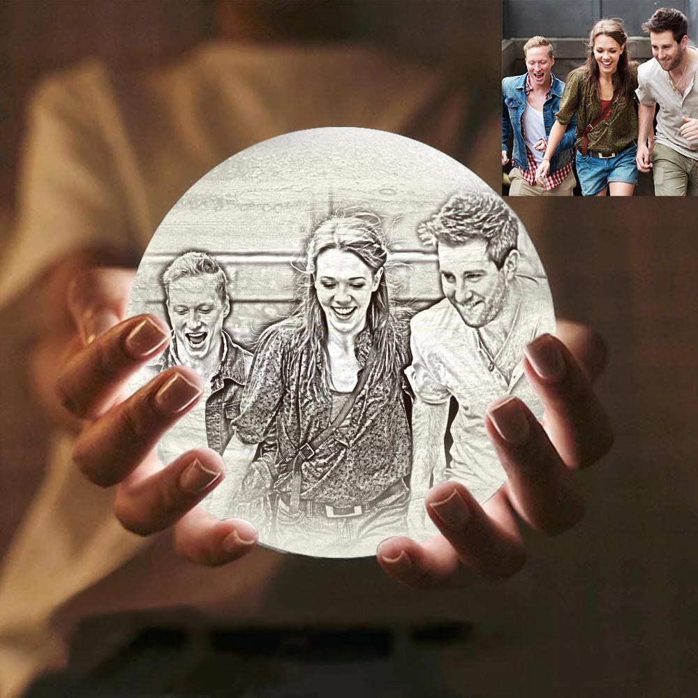 Benutzerdefinierte, Kreative 3d-gedruckte Jupiter-lampe, Personalisiertes Geschenk Für Einen Freund – Zwei Farben Berühren (10–15 Cm) - dephotoblanket