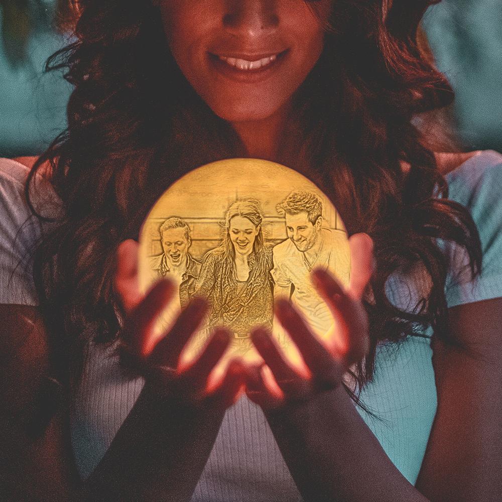 Benutzerdefinierte, Kreative 3d-gedruckte Jupiter-lampe, Personalisiertes Geschenk Für Einen Freund – Zwei Farben Berühren (10–15 Cm) - dephotoblanket