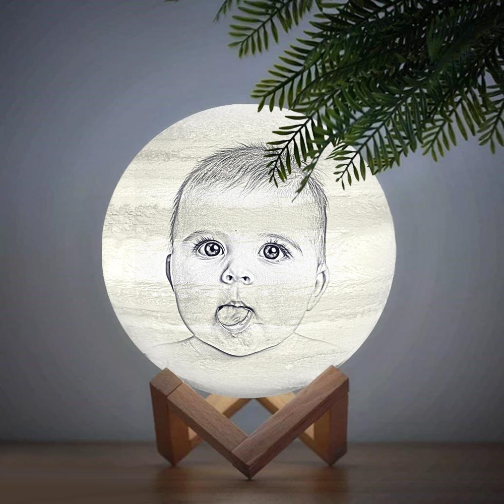 Individuell Gravierte 3d-druck-foto-jupiterlampe | Berühren, Um 3 Farben Zu Konvertieren - dephotoblanket